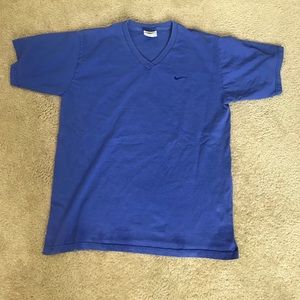 Nike Blue V-Neck Short Sleeve Tee Shirt